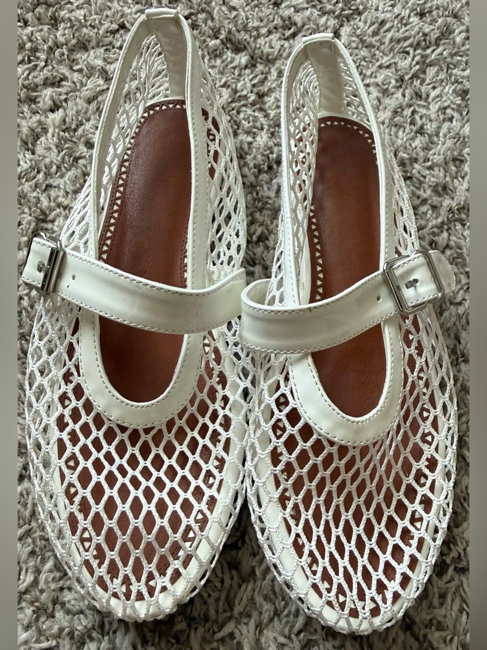 Women’s White Mary Jane Mesh Sandal - Picture 2 of 7